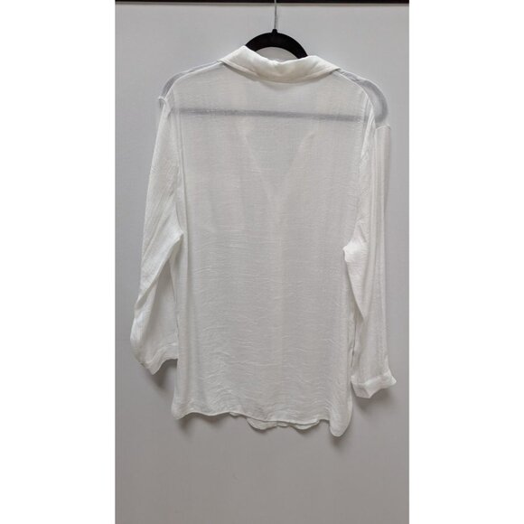 BSUBSEACH Ivory Long Sleeve Beach Button-Down Shirt - Picture 2 of 2